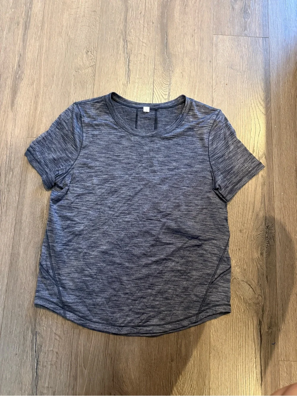 lululemon athletica Heathered Navy Short Sleeve Crew Tee